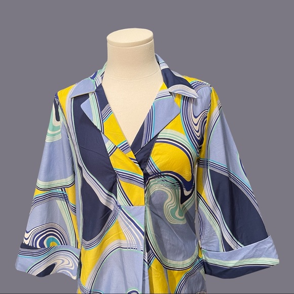 Camicetta Snob Maxi Dress Cotton Silk Size 42 - Picture 2 of 7